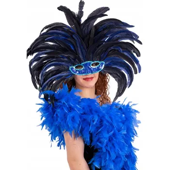 Karnevalová maska Modrá plastová benátská maska na oči