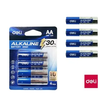 Článková baterie Baterie alkalická AA tužková LR6 4ks DELI E18501