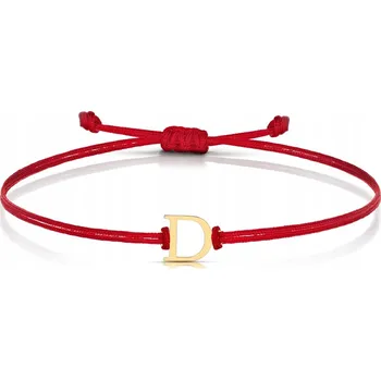 Náramek ŠŇŮRKOVÝ NÁRAMEK S PÍSMENEM D POZLACENÝ STŘÍBREM 925