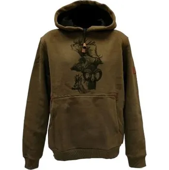 Pánská mikina C.I.T. TRADE s.r.o. Myslivecká mikina s kapucí s potiskem zvěře