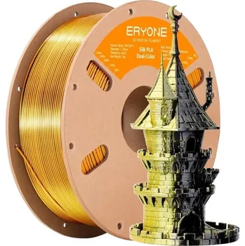 Duální hedvábný filament 1,75 mm Žlutá a černá 3 kg Lesklý přechod pro dekorativní modely hladké vrstvy přesné tvoření