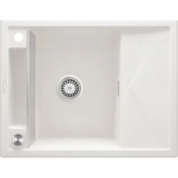 Granitový dřez Aplomo Magnetic 64 granitový dřez s odkapávačem, bílá, ZRM_A11A