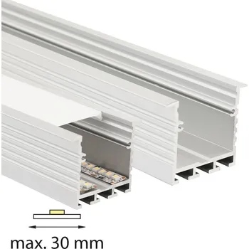 LED páska McLED ML-761.030.02.1 Vestavný hliníkový profil AE pro sádrokarton, 44x35mm, vč. mléčného difuzo