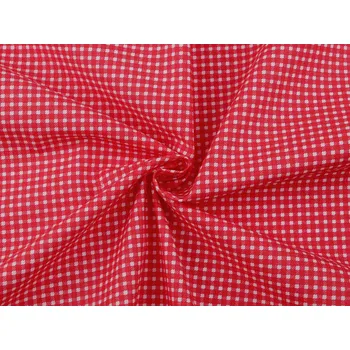 Bavlněná látka / plátno mini káro, střední, 7 (31) červená