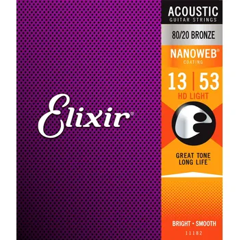 Příslušenství pro strunný nástroj Elixir Nanoweb 80/20 Bronze HD Light + prodloužená záruka 3 roky