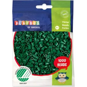 Dětské navlékací korálky Zažehlovací korálky, 1000ks - tmavě zelené
