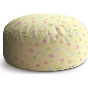 Taburet Sablio Taburet Circle Hvězdy, květy a puntíky: 38x48 cm