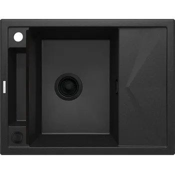 Granitový dřez Aplomo Magnetic 64 granitový dřez s odkapávačem, grafit metalic, ZRM_G11A