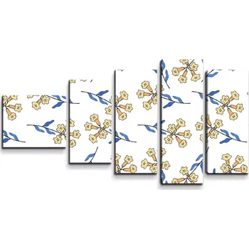 Obraz Sablio Obraz - 5-dílný Žluté kvítí - 100x60 cm