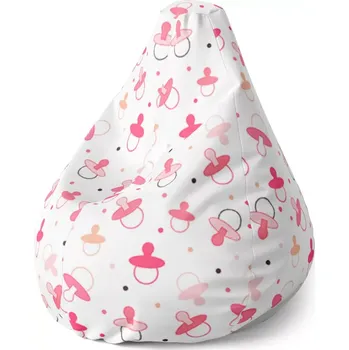 Sedací pytel Sablio Sedací vak Pear Růžové dudlíky - 70 x 95 x 15 cm
