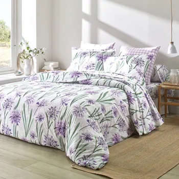 Povlečení Blancheporte Povlečení Agapanthe zn. 		Colombine®, s potiskem květin, bavlna lila 180x290 cm