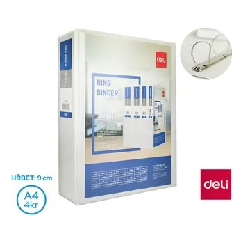 Pořadač A4/90mm 4 kroužkový \"D\" 55mm DELI E5621N