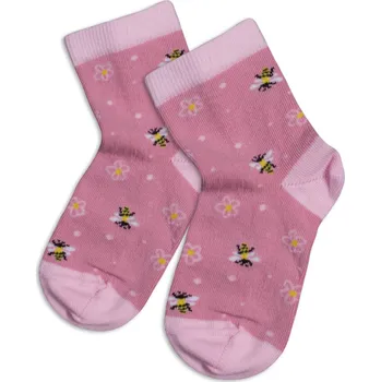 Dívčí vzorované ponožky GATTA VČELKY růžové Velikost: 18-20
