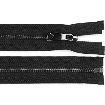 Zip Kovový zip No 5 délka 80 cm s ozdobným jezdcem - 1 černá černý nikl