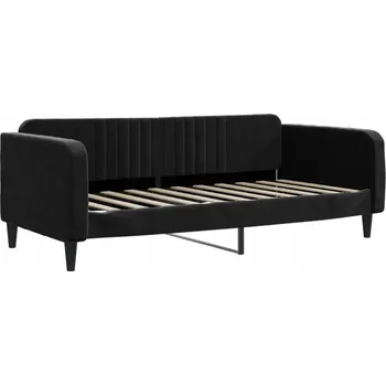 Postel Čalouněná jednolůžková postel VidaXL 90x190 cm černá