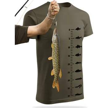 Pánské oblečení Tričko na ryby s potiskem MĚŘÍTKO NA MĚŘENÍ RYB pro Rybáře - L