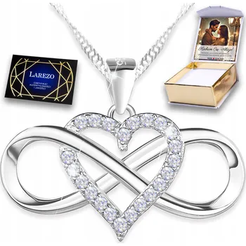 Náhrdelník Stříbrný náhrdelník Srdíčko s Nekonečnem Věčná Láska - POTISK