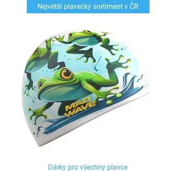 Plavecká čepice Mad Wave Frogs Silicone Cap Bílá