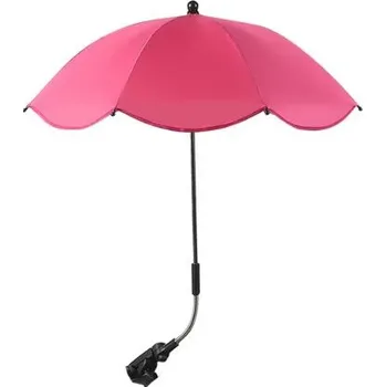 Deštník Nastavitelný deštník s UV ochranou a upevněním na kočárek - Tmavě růžový