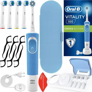 Elektrický zubní kartáček Elektrický zubní kartáček Oral-B Vitality 100 modrý CrossAction vitality 100 niebieska pouzdro osłonka