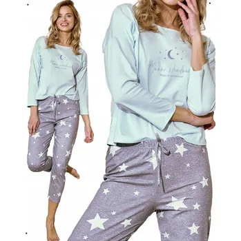 Dámské pyžamo TARO Dámské pyžamo 100% bavlna Brigitte 3210 01 modré S