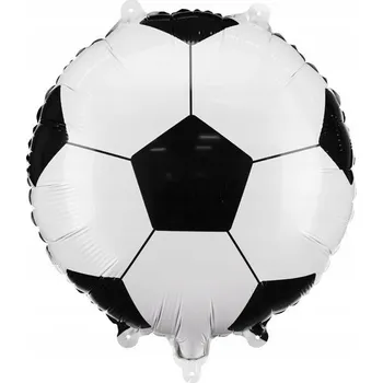 Balónek Fóliový balónek Fotbalový míč 35 x 35 cm KULATÝ Bílý a černý Narozeniny Fotbal