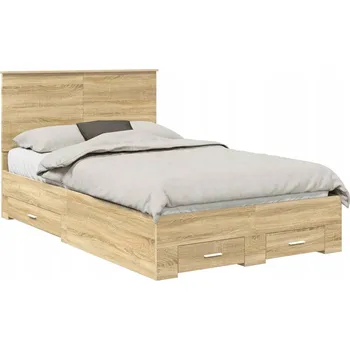 Postel Rámeček postele Dub Sonoma 120 x 200 cm Materiál na bázi dřeva