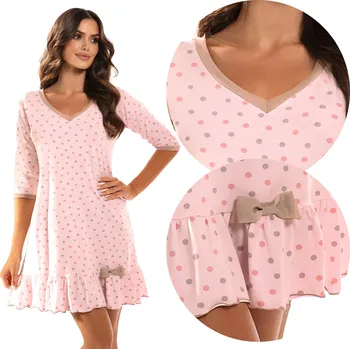 Dámské noční prádlo NOČNÍ košile Vivisence 2034 růžová bavlna KOŠILE M