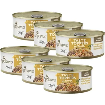Krmivo pro psa Applaws Taste Toppers Přírodní mokré krmivo pro psy Kuře s dýní, mrkví a hráškem ve vývaru 6x156g konzerva
