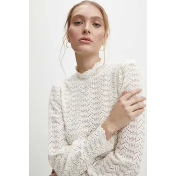 Tričko s dlouhým rukávem Answear.LAB 36081.fh béžová 01X, vel. L