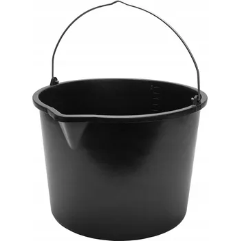 kbelík Stavební kbelík s nálevkou a měrkou černý GARRONDA s uchem 15 l