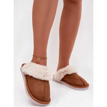 Dámské polobotky Ženské pantofle s kožešinou Camel Carisse 40/41