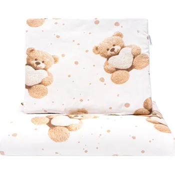 Oboustranný Set z Velvet do kočárku New Baby Love Teddy Bear beige