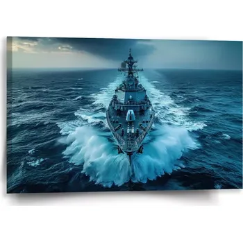 Obraz Sablio Obraz Válečná loď prorážející oceán - 60x40 cm
