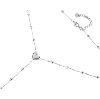 Módní doplněk Náhrdelník z nerezové oceli srdce Balení: 1 ks, Varianta: 1 stříbrná - 8596475718912
