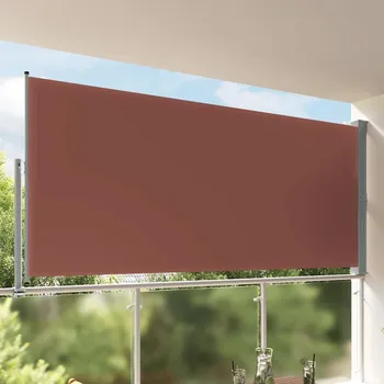 Stínicí technika vidaXL Zatahovací boční markýza / zástěna na terasu 160 x 300 cm [45193] Barva: Hnědá
