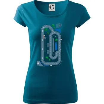 Dámské oblečení Závodní dráha - Rodiče - Dámské triko Pure - XL ( Petrolejová )