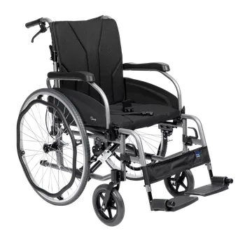 Invalidní vozík Skládací hliníkový invalidní vozík Simple-Tim s plnými koly - Šířka - 46 cm