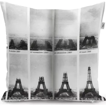 Polštář Sablio Polštář Eiffelova věž stavba - 50x50 cm
