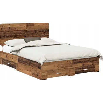 Postel Rámeček postele Staré dřevo 140 x 190 cm Materiál na bázi dřeva