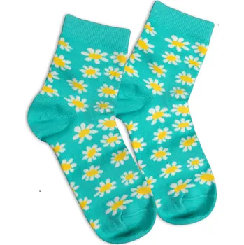 Dívčí ponožky se vzorem WOLA KYTIČKY tykysové Velikost: 33-35