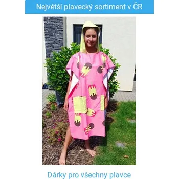 Pláštěnka Pončo BornToSwim Ice Cream Poncho Pink/Yellow M