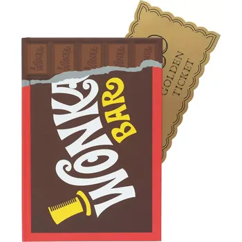Zápisník Willy Wonka zápisník ve tvaru čokolády se zlatou záložkou A5