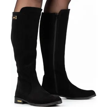 Dámské kozačky Olivier dámské kozačky ke kolenům, plochý podpatek, velikost 42