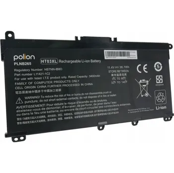 Baterie k notebooku TRX baterie Polion HT03XL/ 11.4V/ 3400 mAh/ Li-Pol/ HSTNN-LB8M L11421-545 pro HP 240 G7 245 G7 250 G7 255/ neoriginální