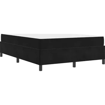 Postel Rámeček postele s matrací Černý a Bílý 140 x 200 cm Samet