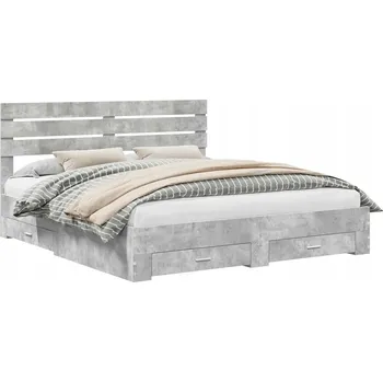 Postel Rámeček postele s zásuvkou a opěrkou hlavy Materiál na bázi dřeva