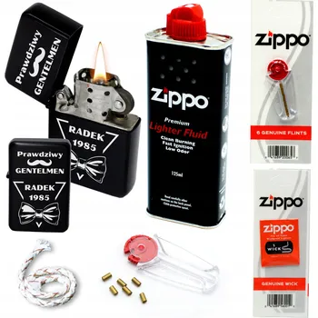 Zapalovač s gravírováním + benzín, knot, kamínek, sada jako Zippo