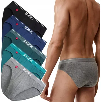 Slipy Pánské slipy Atlantic 5SMP-004 Sportovní Slipy z bavlny 5-BALENÍ - XL