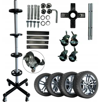 stojan na kolo Mobilní stojan na kola / ráfky z hliníku, s kolečky a aretací, pro pneumatiky